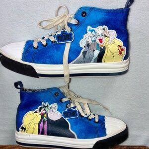 Disney Villains High Top Sneakers Women's 8.5 Ursula Maleficent Evil Queen